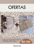 Combo Juego de Toallas + Alfombra Pelo Suave